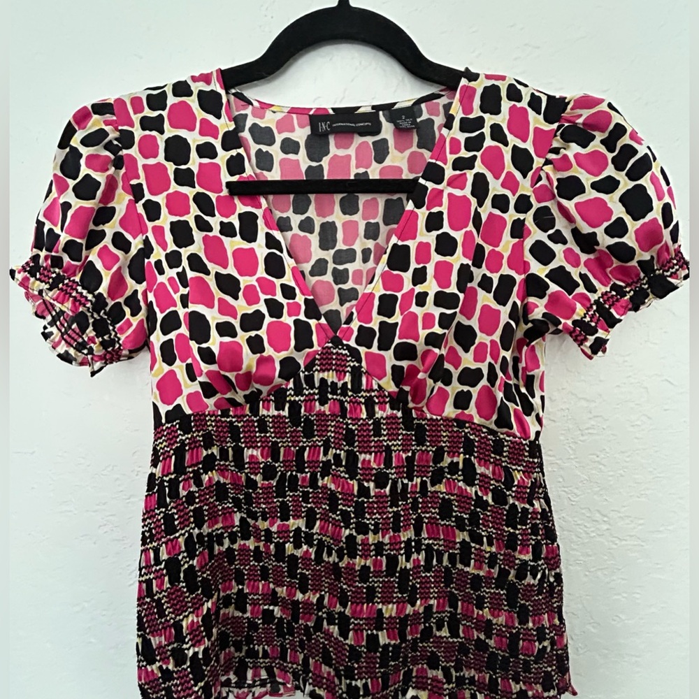 I.N.C international concepts, pink and black blouse